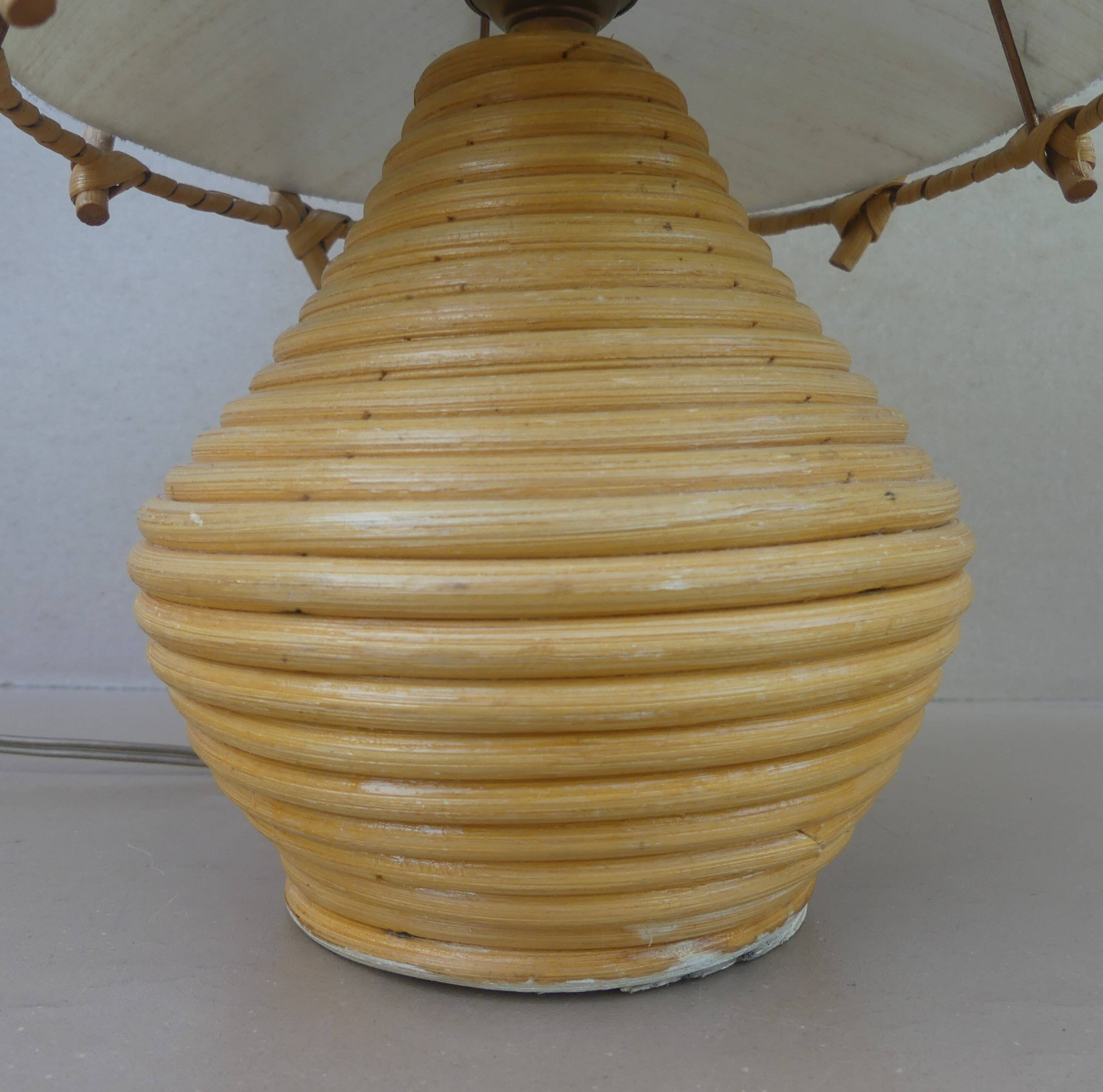 Louis SOGNOT rattan bedside lamp