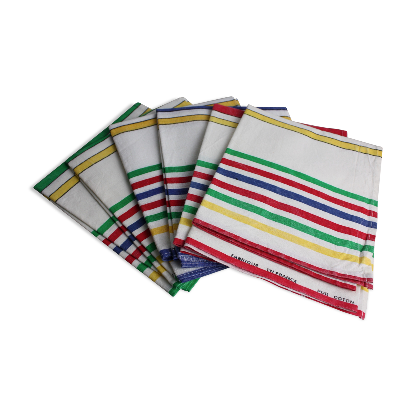 Set of 6 vintage cotton tea towels