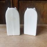 Vintage Horse Head White Ceramic Bookends