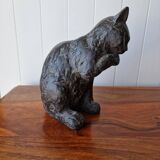 Carved cat statue