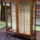 English art deco walnut showcase