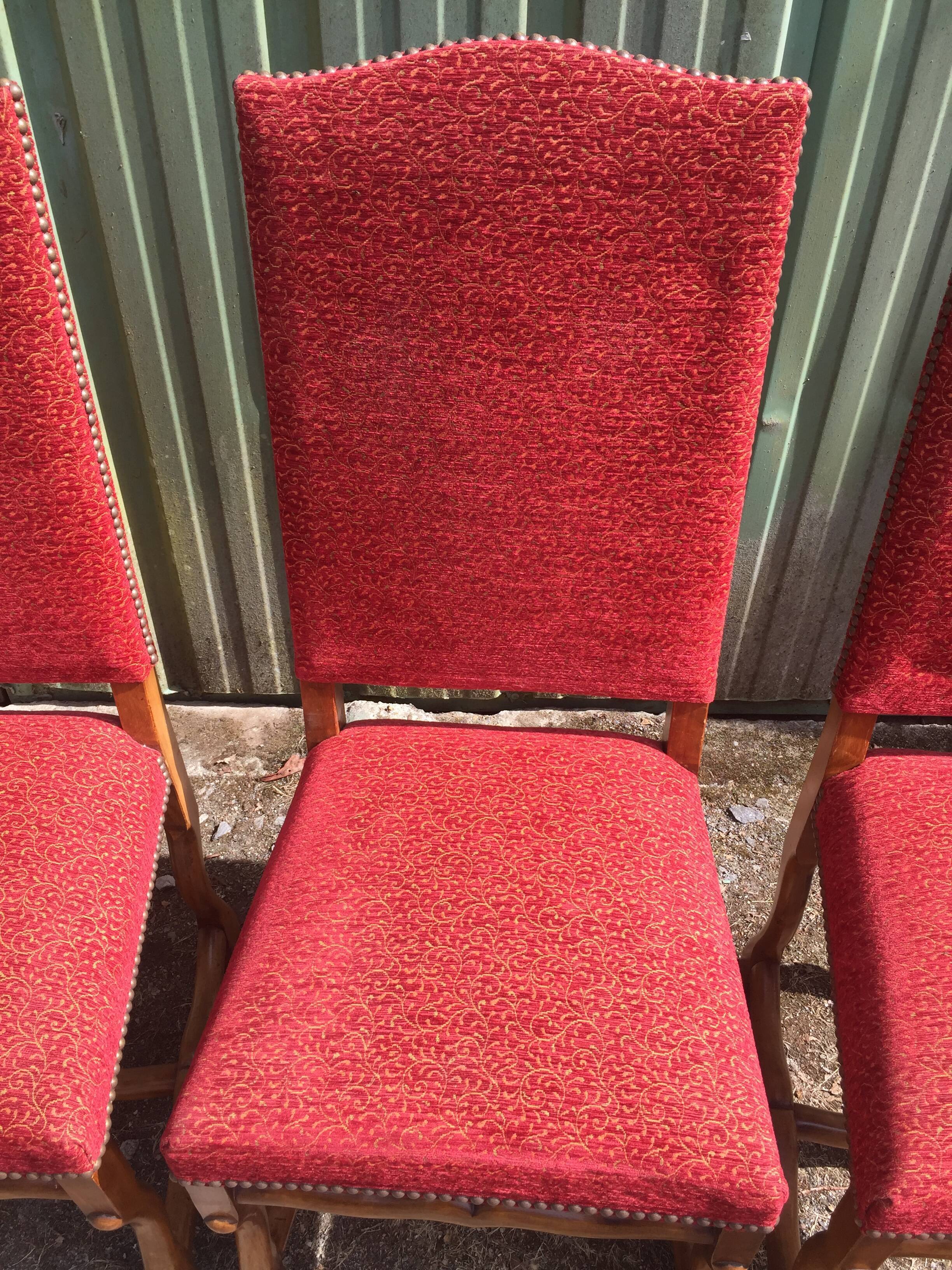 Vintage Louis XIII style chairs sheep bones in beech and velvet.