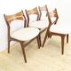 Ensemble de quatre chaises Erik Buch, années 1960