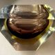 Ashtray or coin tray murano amber and brown by flavio poli