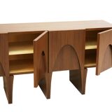 Contemporary Modern Teak and Lemongrass Wood Italian Sideboard