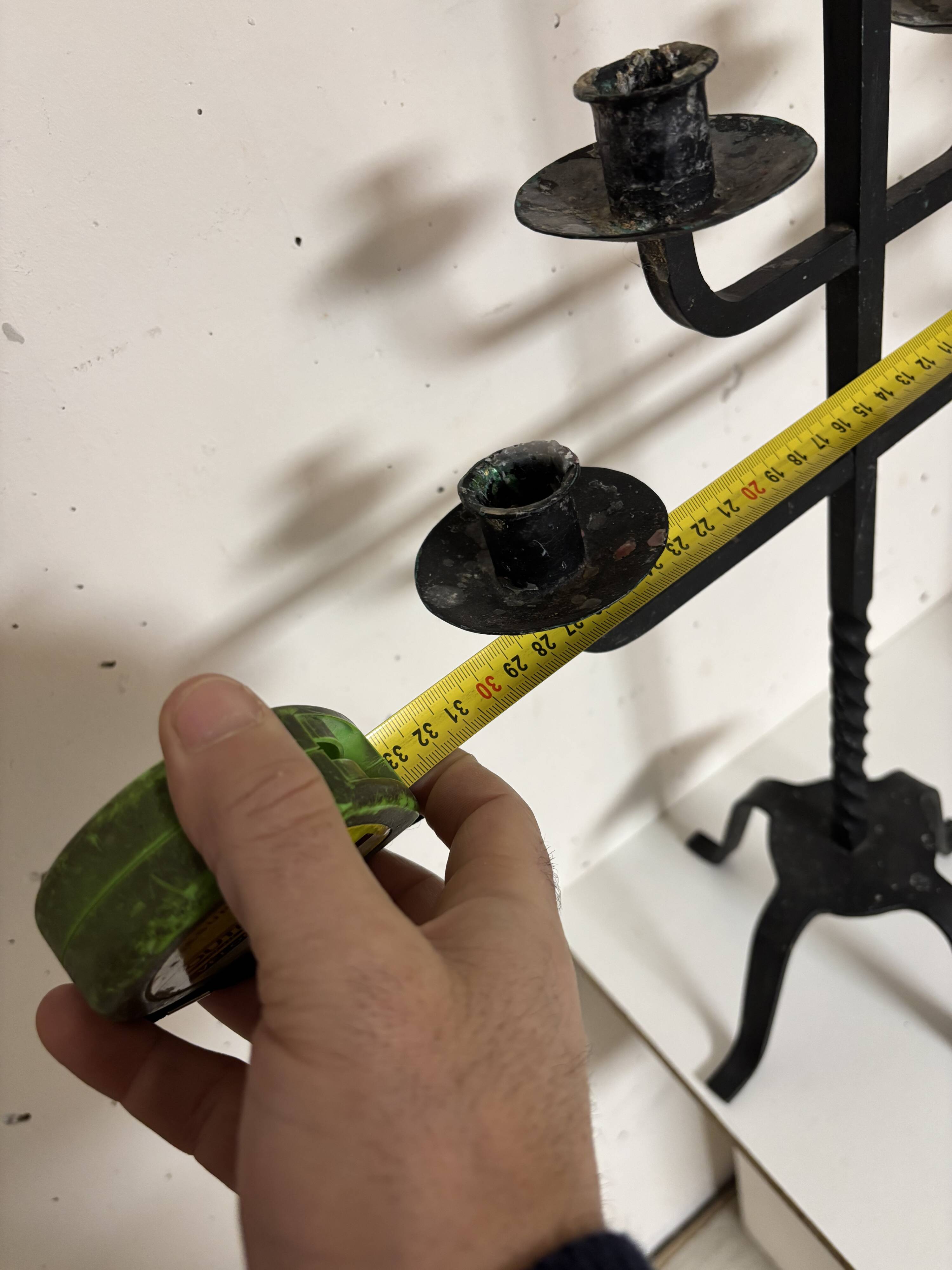 Pair of large iron candlesticks 1950