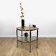 Half-moon side table double chrome tray and smoked glass 70's