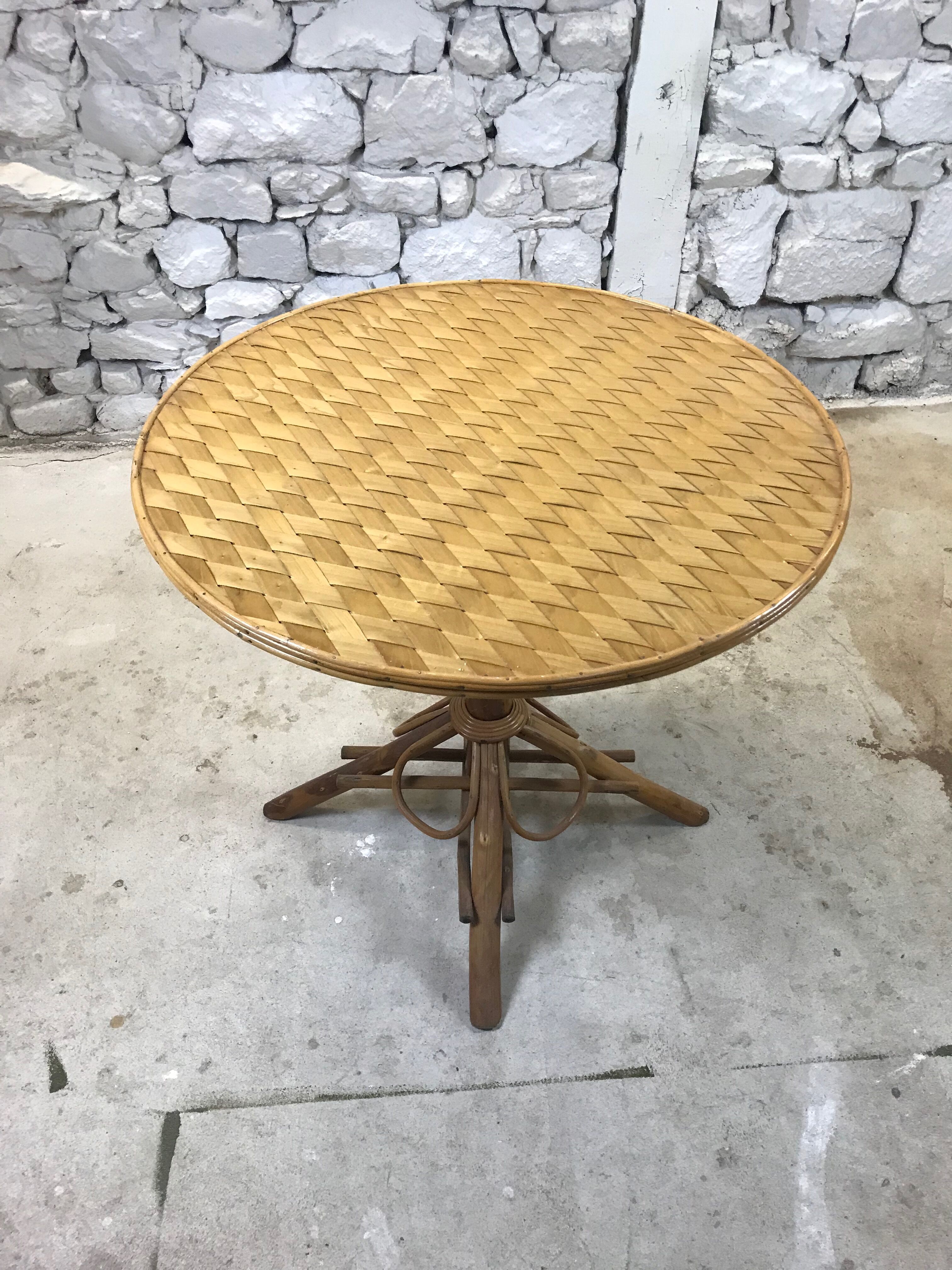 Rattan and wicker table