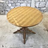 Rattan and wicker table