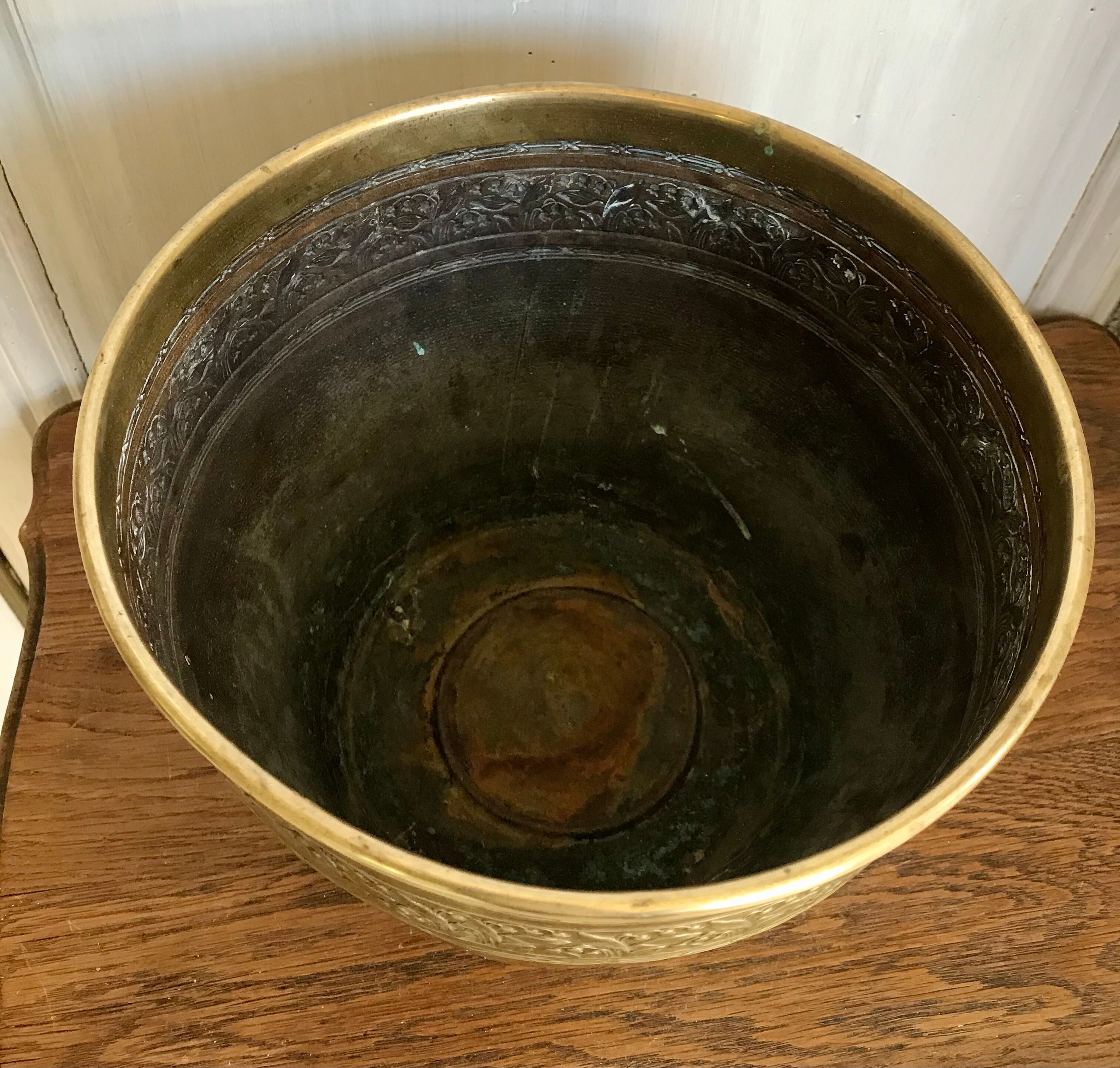 Early 20th century brass pot cover