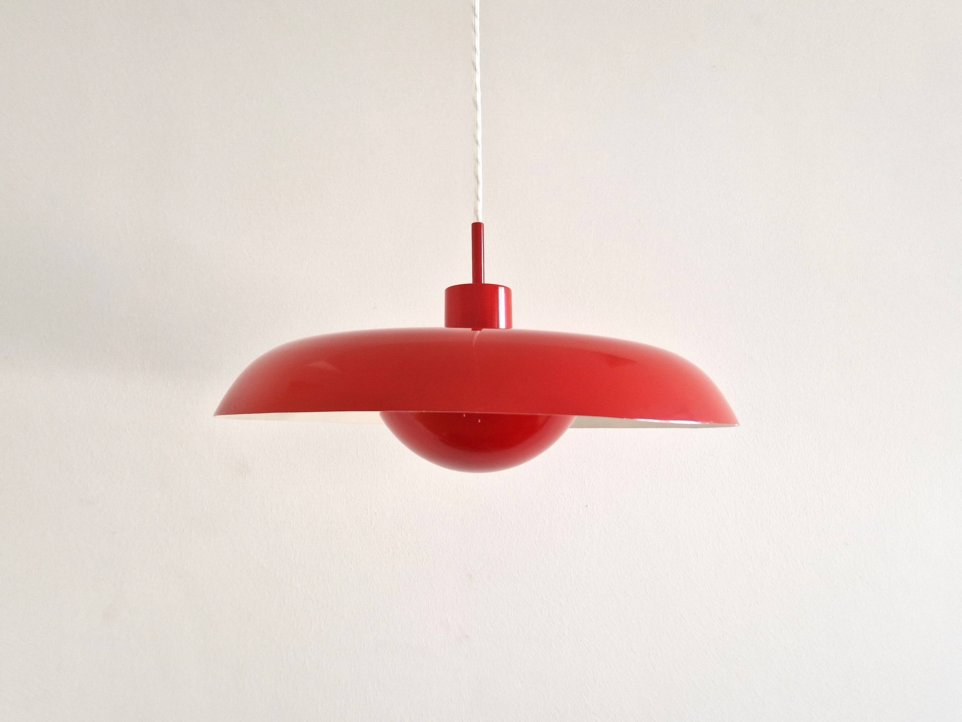 Red RA-40 pendant lamp by Piet Hein for Lyfa, Denmark 1960's