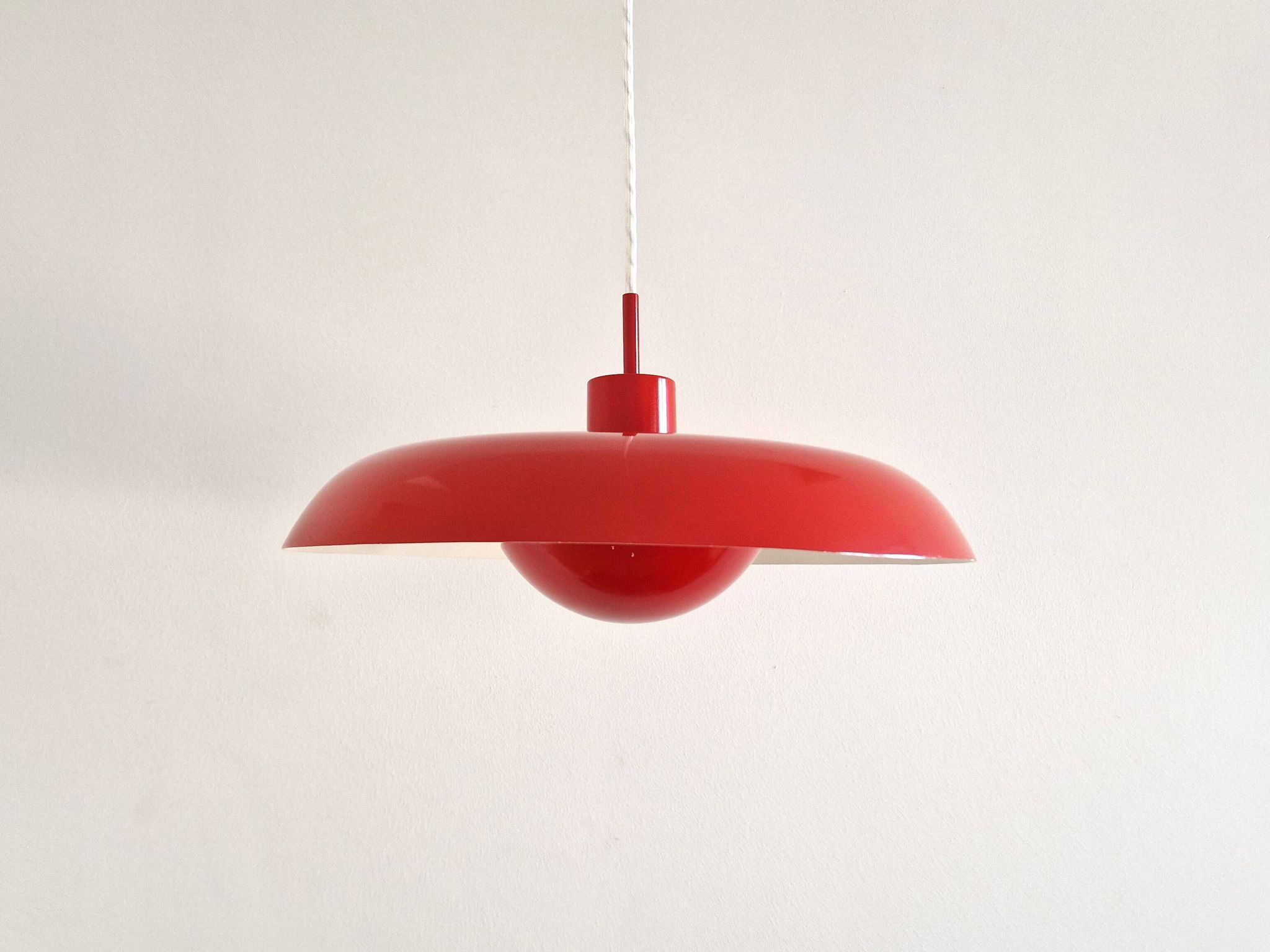 Red RA-40 pendant lamp by Piet Hein for Lyfa, Denmark 1960's