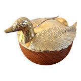 Brass duck wooden box