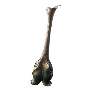 Single flower vase, Art Nouveau style, arum/calla motif and female faces.