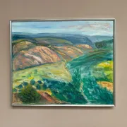 Original Swedish Oil on Canvas – "Landscape" by Lalla Blecher – Signed – Dated 1994 – Framed – 63 × 53 cm (24.8" × 20.9")