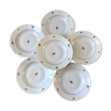 Set of 6 hollow plates Made in France registered model "Czechs" years 50-60