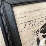 Wooden overmantel mirror “Experimental education”