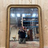 Louis Philippe mirror gilded with gold leaf, mercury mirror from the 19th century.