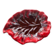 Leaf-shaped fruit cup, slip, enamelled ceramic stamped Vallauris, vintage 196