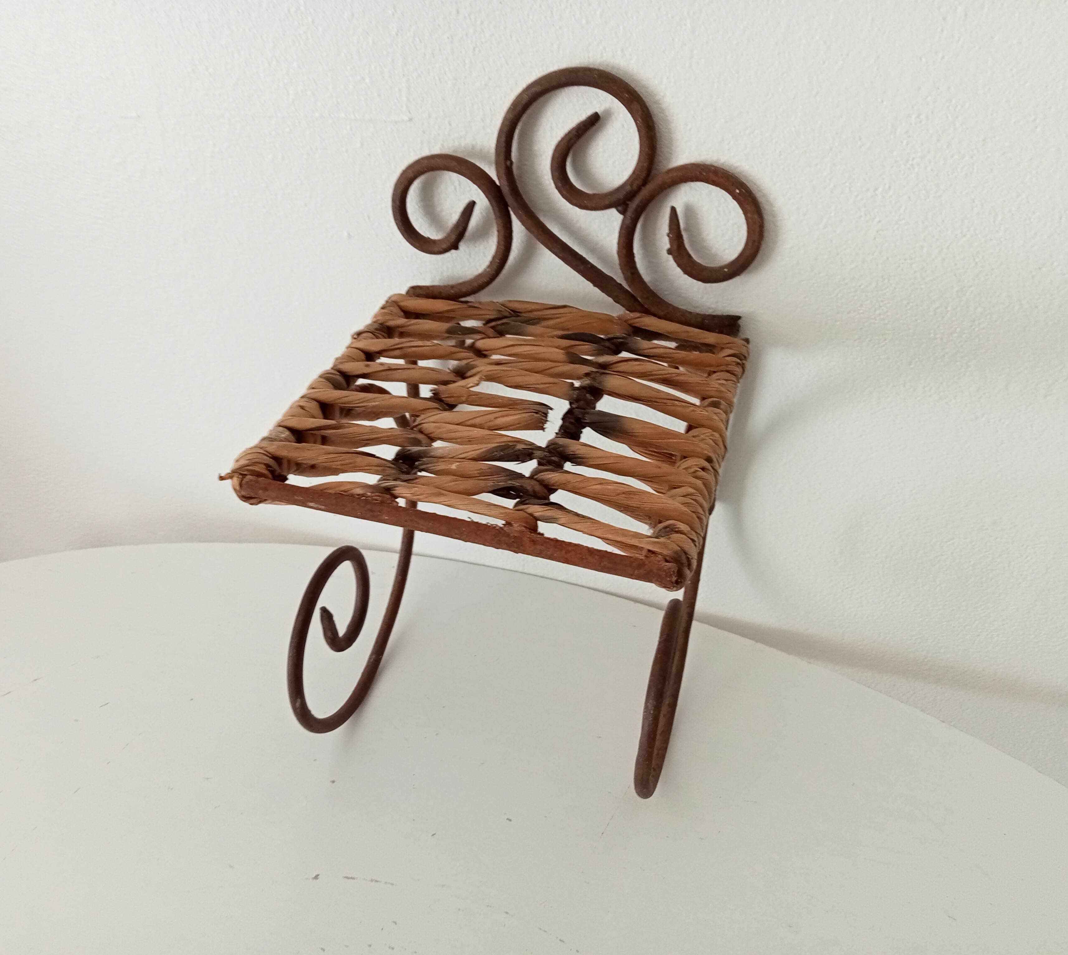 Antique wrought iron wall shelf