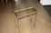 Vintage side table with brass and glass magazine rack