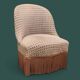 Vintage chocolate velvet toad armchair