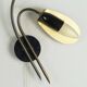 Pair of 1950s mid century sconces wall lamps brass black metal