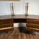 Mid Century Retro Vintage Walnut executive Desk by Morris of Glasgow curved