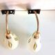 Paire d'appliques  en laiton et verre cornet / vintage années 50-60
