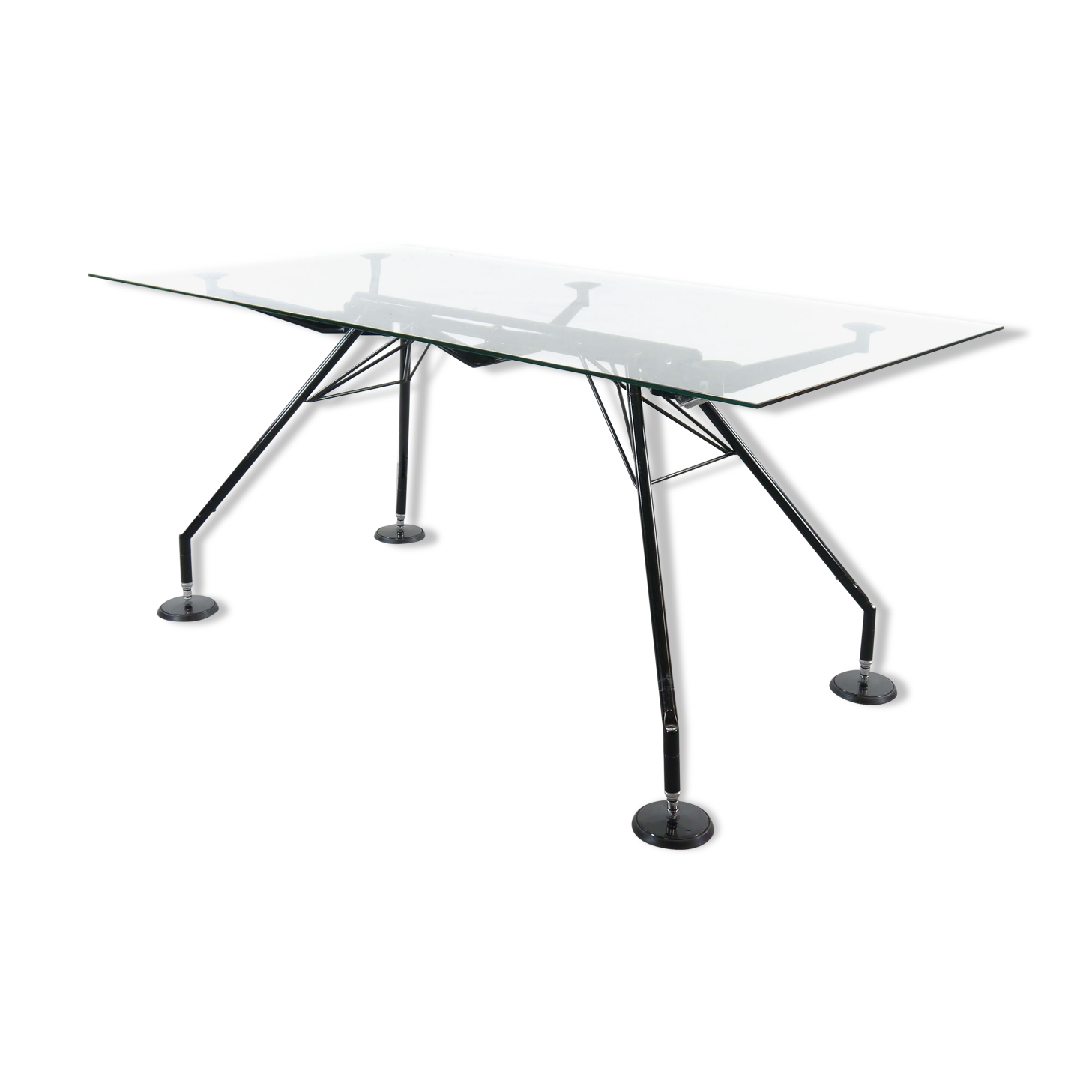 Nomos table-desk in black by Norman Foster 1986 for Tecno, Italy