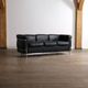 Cassina LC2 three seater sofa by Charlotte Perriand and Le Corbusier, 1980s
