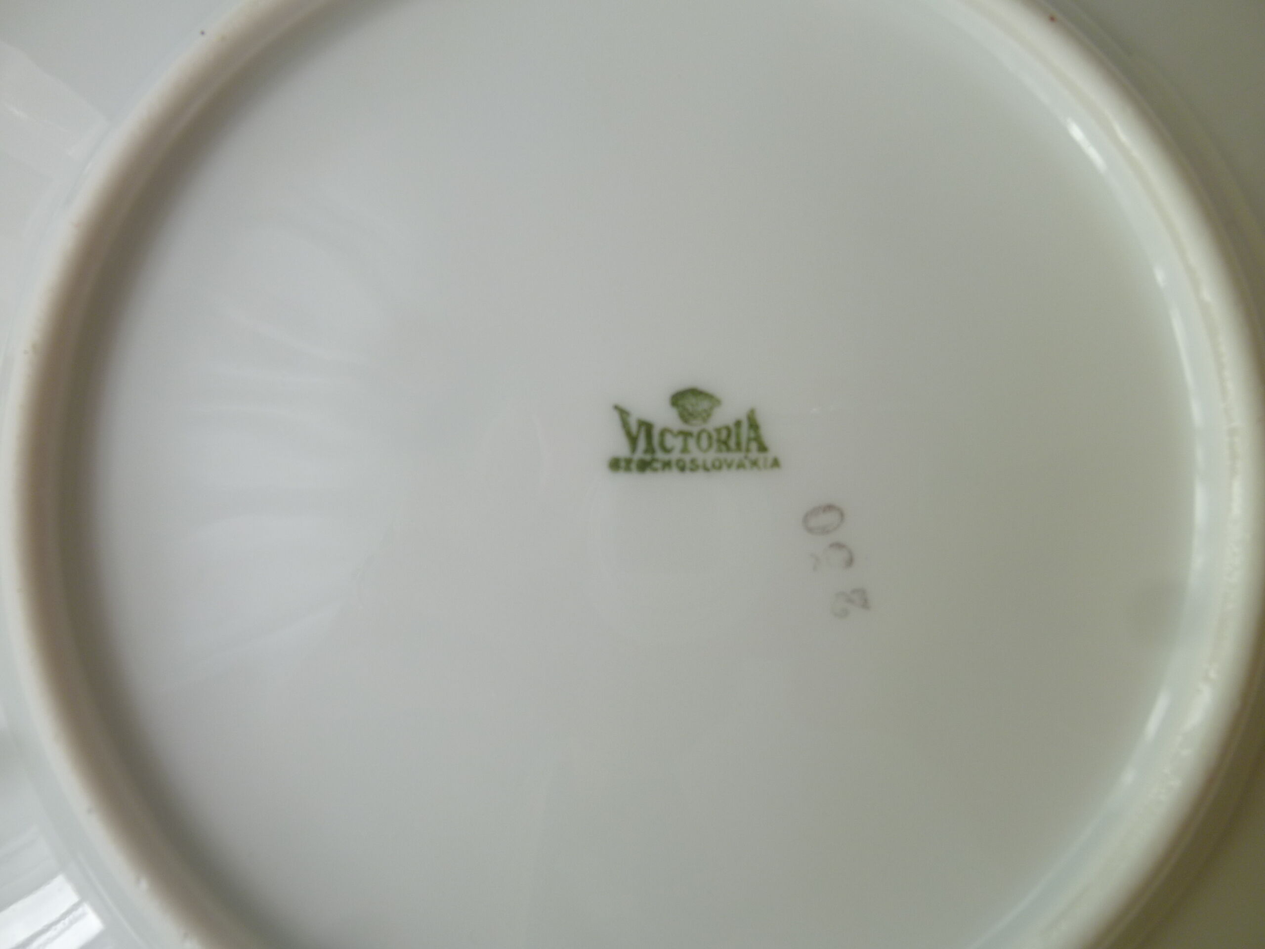 Czechoslovakia porcelain cake service Victoria China 1930s
