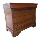Louis Philippe chest of drawers with ogee - 4 drawers - 1 lock - cherry wood - 1980s