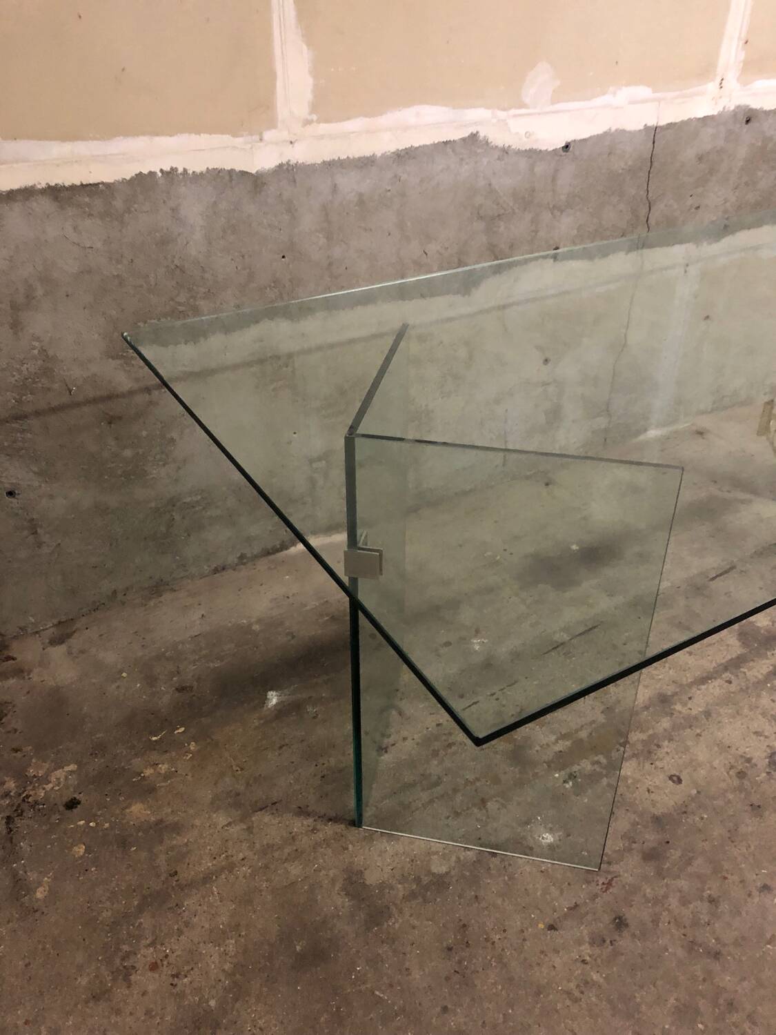 Post modern tempered glass table circa 1980