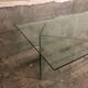Table verre trempé post moderne circa 1980