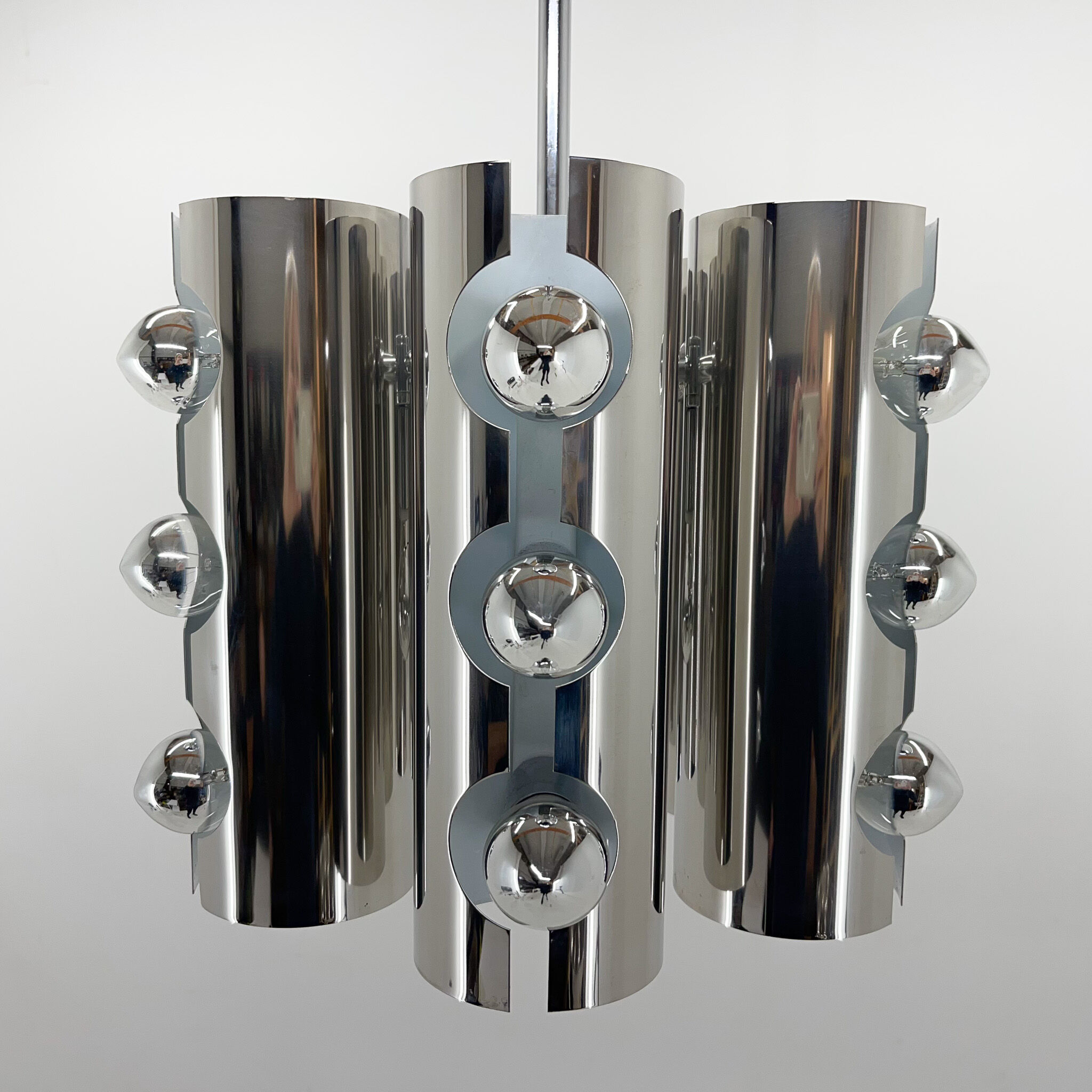 1960's italian chrom chandelier
