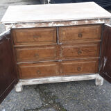 Old workshop furniture, 2 bodies with drawers and a cupboard.