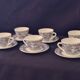 Set of six cups and saucers in opaline, vintage, RIVANEL