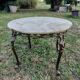 Antique side table/low table, onyx top and patinated bronze metal base.