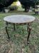 Antique side table/low table, onyx top and patinated bronze metal base.