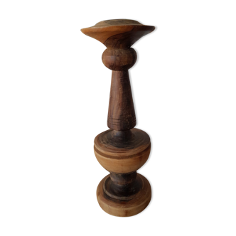 Solid olive candle holder