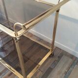 Dessert bar on brass wheels and gold metal