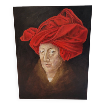 Peinture à l'huile - Art- portrait au turban