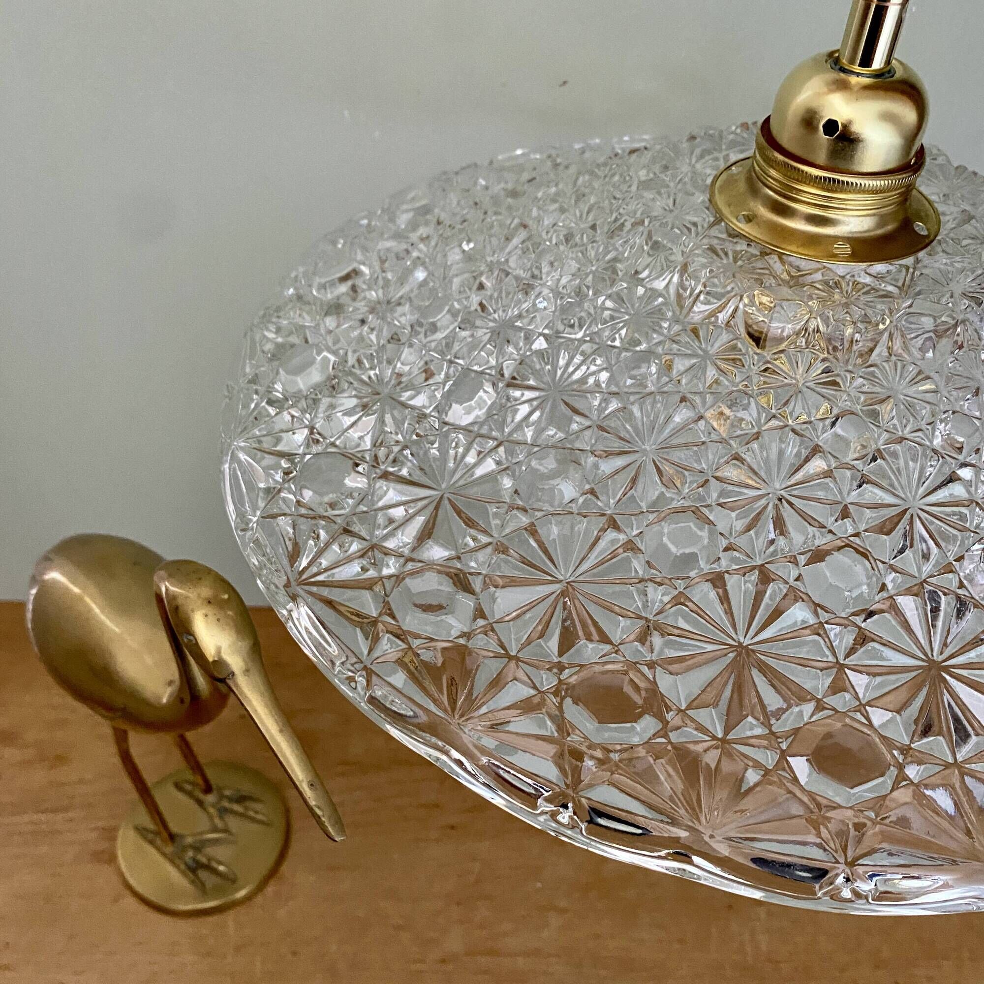 Vintage glass pendant light - tableware collection -