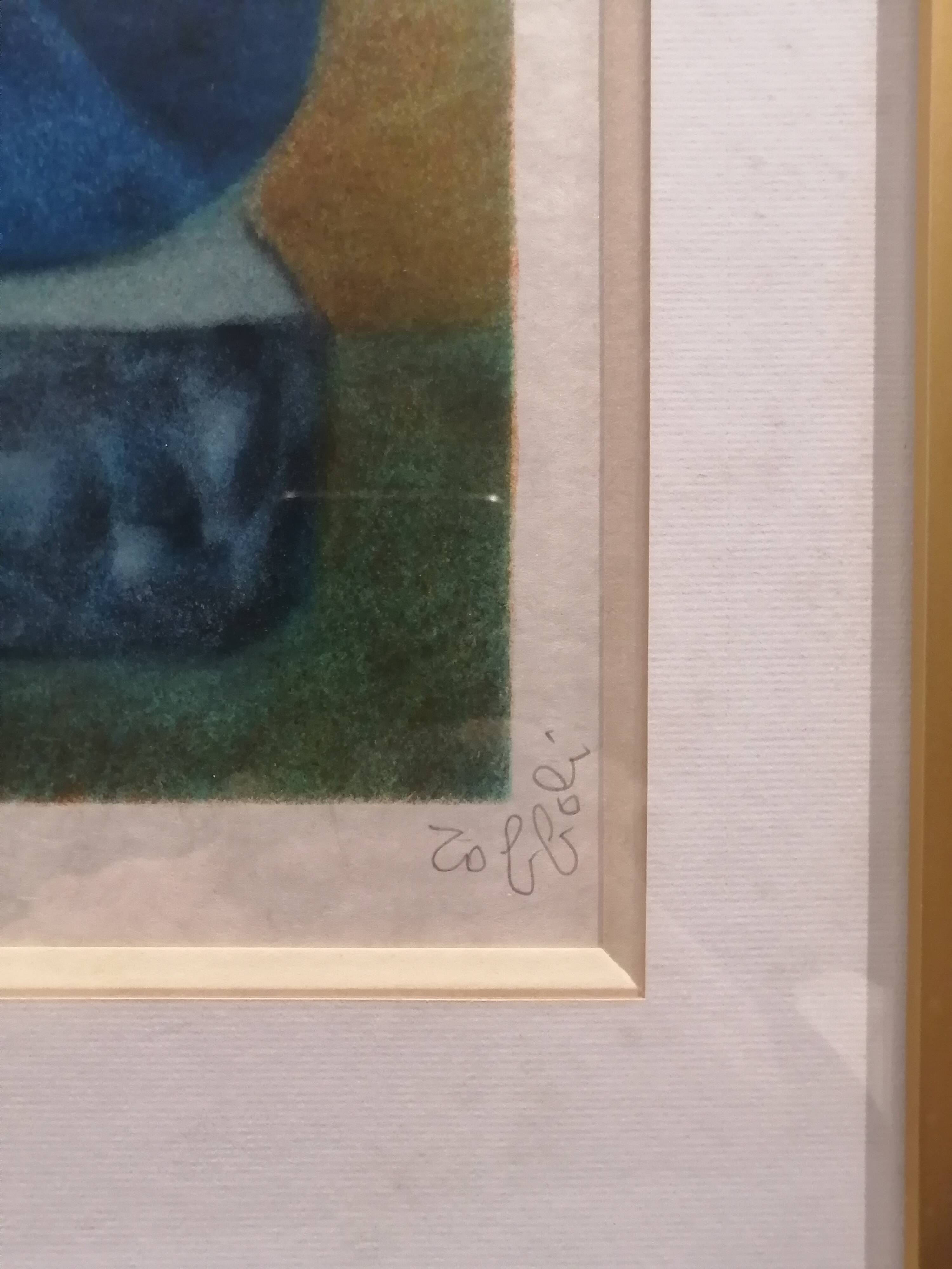 Lithograph "The Seller with the Parasol", Louis Toffoli (1907-1999)