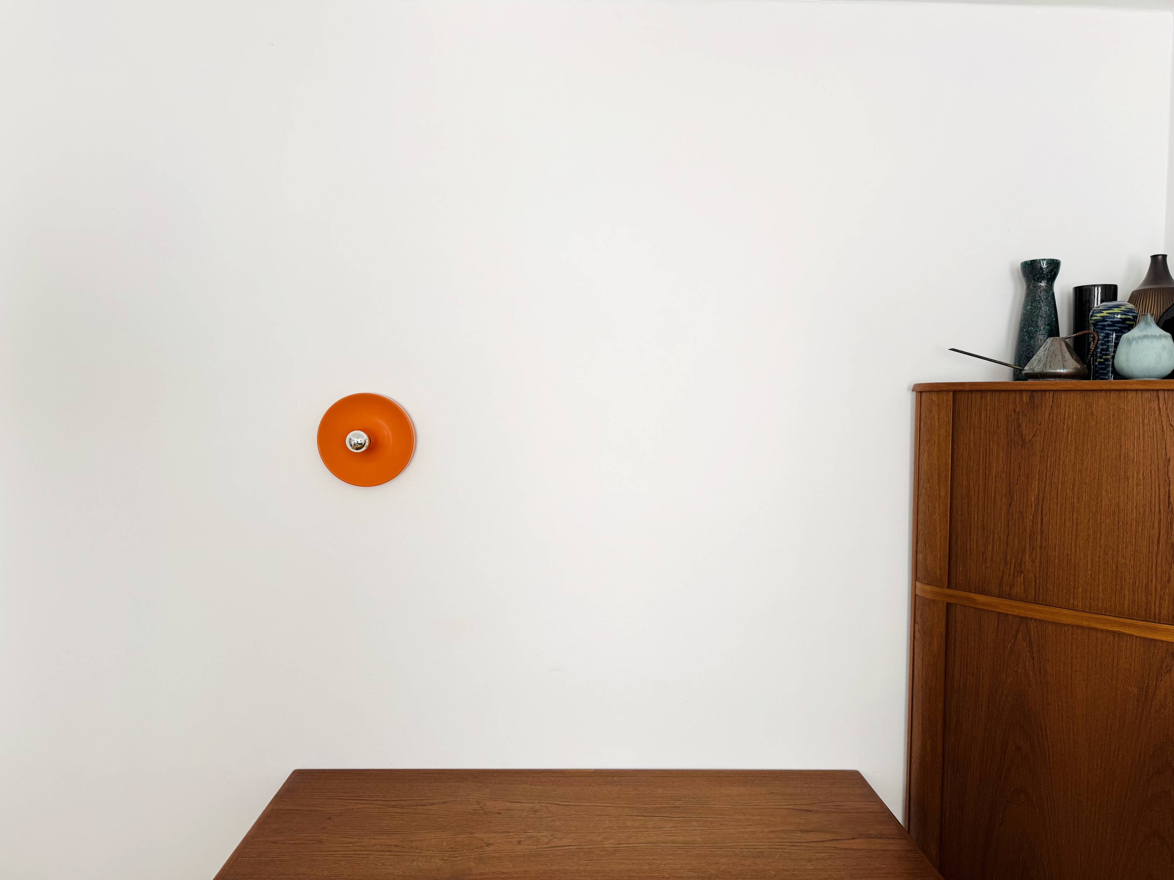 Orange 1970s Ufo Wall or Ceiling Lamp from Staff
