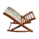 Wooden footrest and vintage tapestry