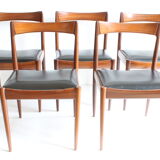 Rosewood Astrid Dining Chairs by Oswald Vermaercke for V-Form, 1962, Set of 5