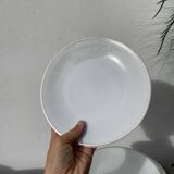 10 assiettes à dessert en porcelaine de Limoges blanches