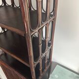 Rattan shelf / bookcase with cabinet
